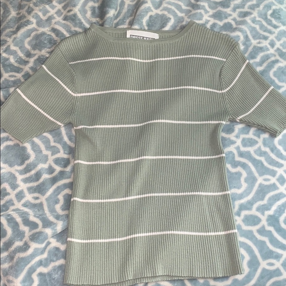 Green and white shirt